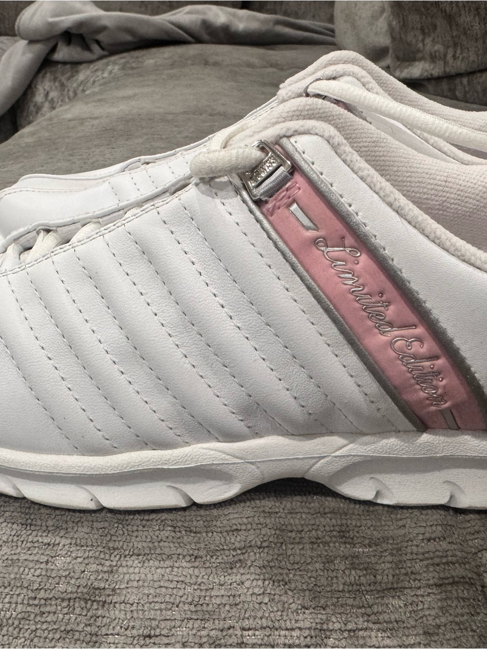 K-Swiss White and Pink Limited Edition Women's Sneakers